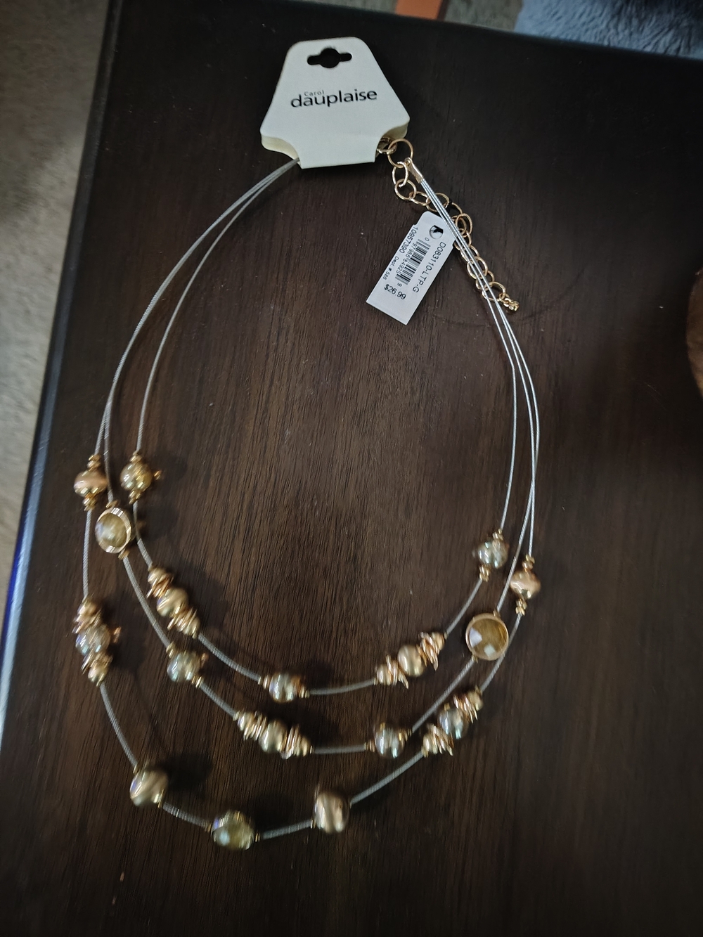 Carol Dauplaise - Gold Multi-Strand Bead Necklace